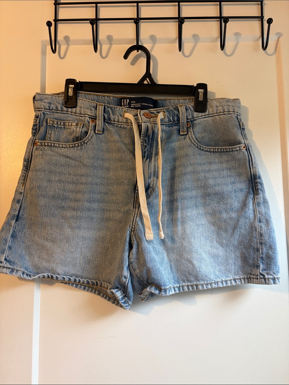 GAP Light Blue Denim Drawstring Women's Shorts